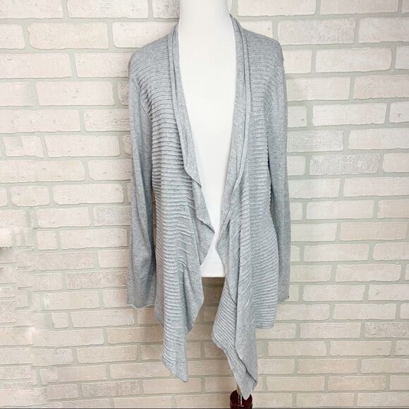Eileen Fisher Cotton/Linen Open Front Cardigan M4 - Picture 2 of 8